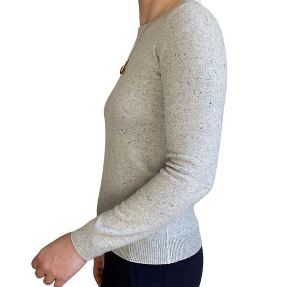 Faconnable Womens 100% Cashmere Light Blue Speckled Crewneck Italy Sweater Sz XS - Picture 6 of 7
